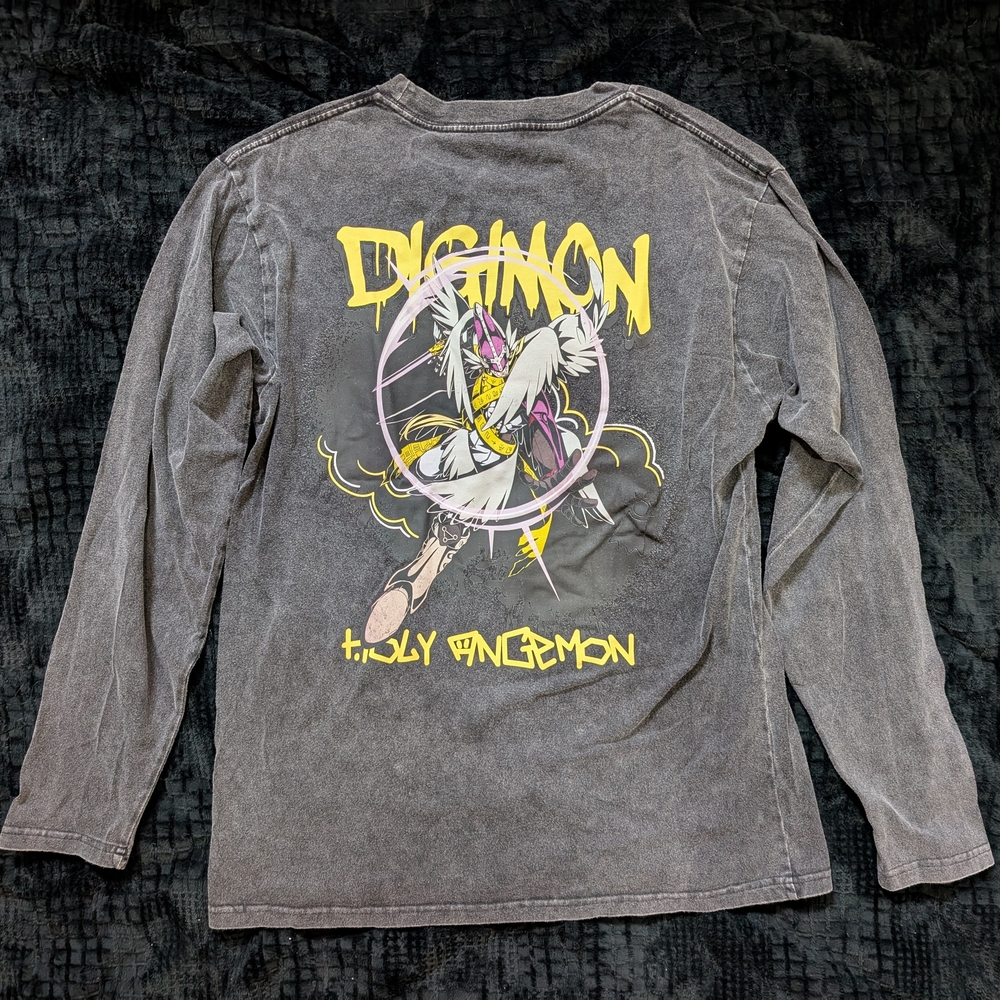 Gray Long Sleeve Tee with Graphic Design